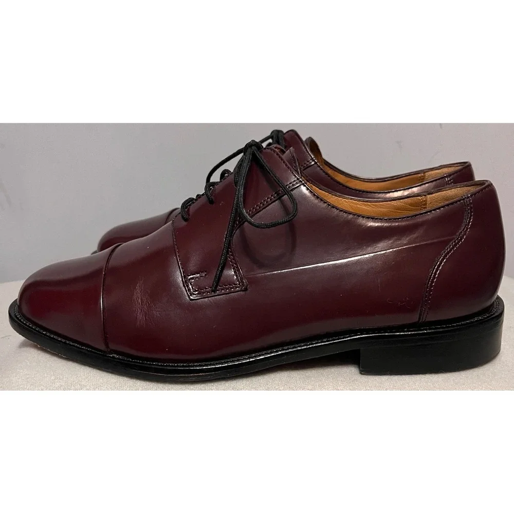 Bostonian Mens Brown Leather Cap Toe Tahoe Dress Shoes 25039 Lace Up Sz 10W‎